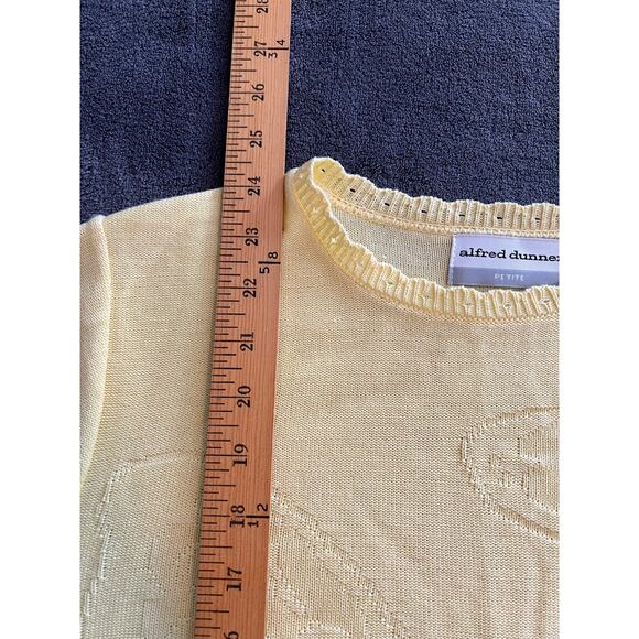 Alfred Dunner Petite Yellow Butterfly Knit Top Short Sleeve Sweater - PXL - Picture 6 of 6